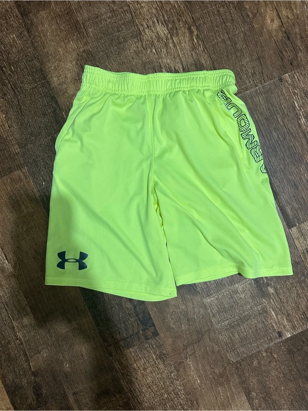 Under Armour Neon Lime Boys Athletic Shorts